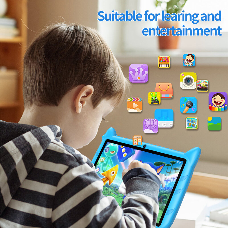 Sauenane-Q80 Android 9.0 Tablet para crianças, Quad Core barato, presente das crianças, PC 5G WiFi, 2GB, 32GB Tab, 7 em