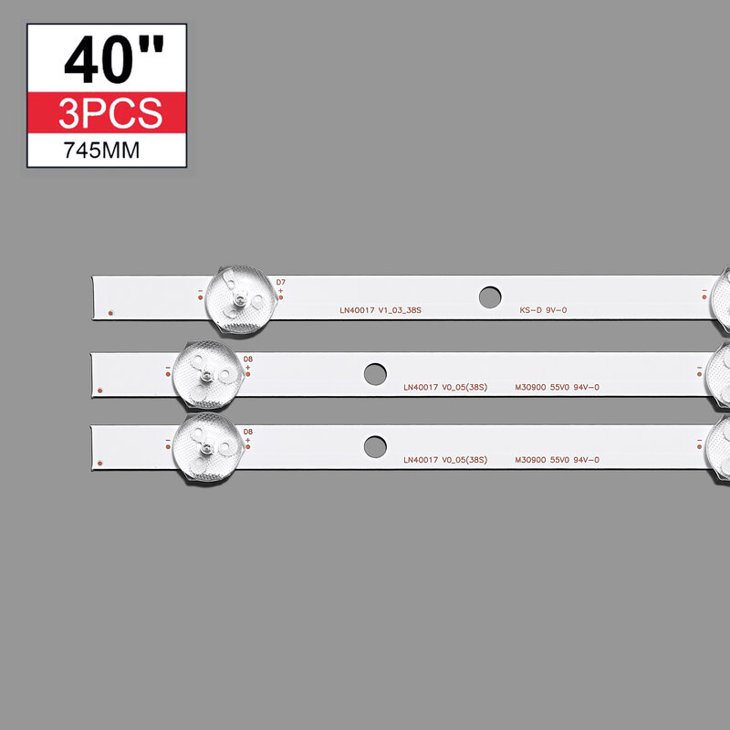 Nuovo Kit 3 pezzi striscia di retroilluminazione a LED per LG Bush Vestel 40 pollici LB40017 muslimate VES400UNDS-2D-N11 VES400UNDS-2D-N12