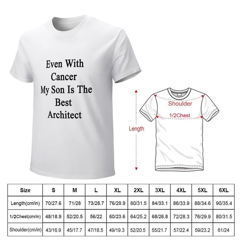 T-shirt vintage pour hommes, T-shirt d'été, Même avec le cancer, Mon fils est le meilleur architecte, Top médicaments pour garçons, Blancs