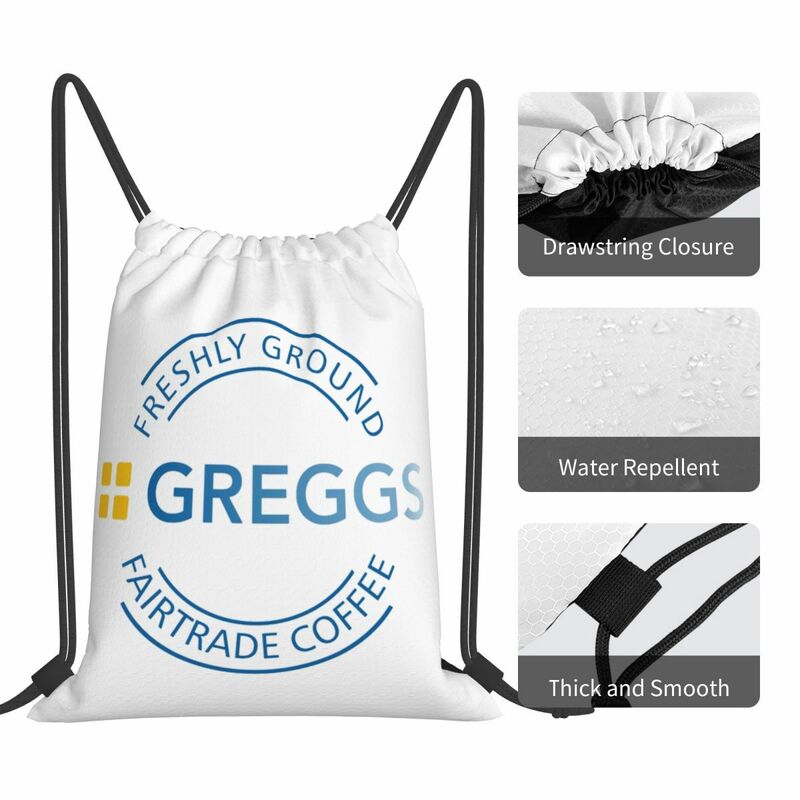 Trending Greggs Logo zaini borse multifunzione con coulisse borsa sportiva con coulisse borsa sportiva borse per libri per uomo donna scuola