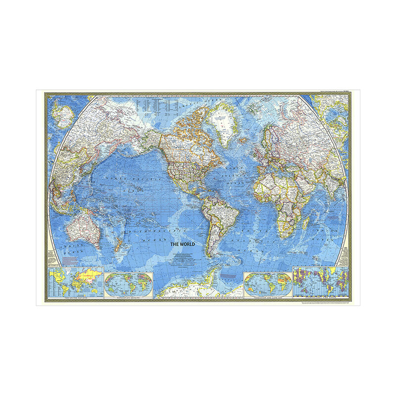 Mapa del mundo del Mundo 1970, pegatina de pared, papel tapiz no tejido para decoración del dormitorio del hogar, suministros educativos escolares, 59x42cm, 1 unidad