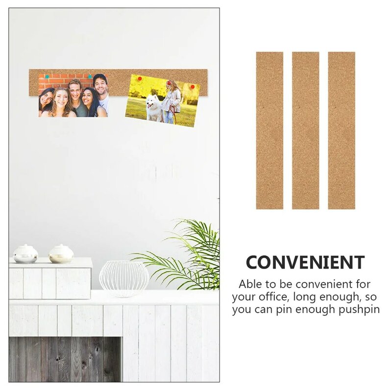 3 buah strip kantor papan catatan gabus strip penyumbat pesan foto dinding Strip gabus