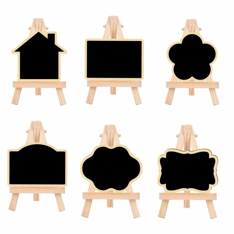 Mini Chalkboard With Display Stand Small Blackboard Children Wooden Wipeable Easel To do List Reminder Board Kids Gifts