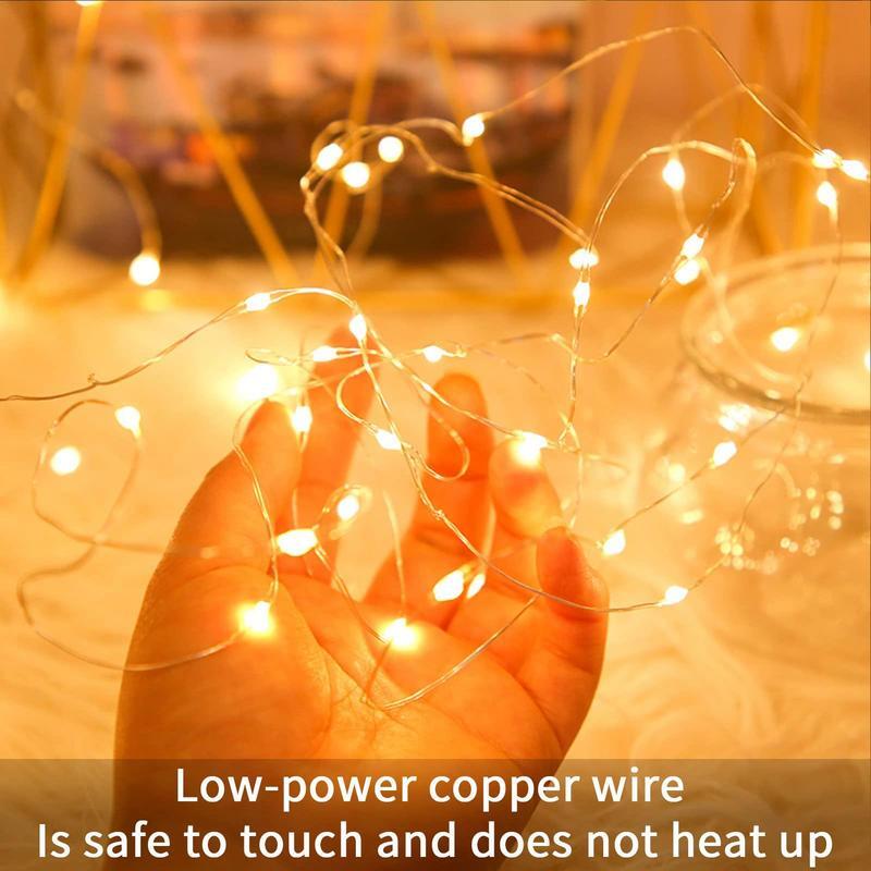 Fairy Lights, LED Copper Wire Strings Christmas Garland Indoor Bedroom Home Decoration LED Beaded Lamp Battery Powered light