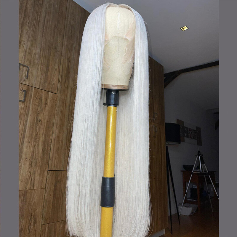 AIMEYA-Perruque Synthétique Longue Droite pour Femme, Ligne de Cheveux Naturelle, Perruques Blondes Blanches, Cosplay 03