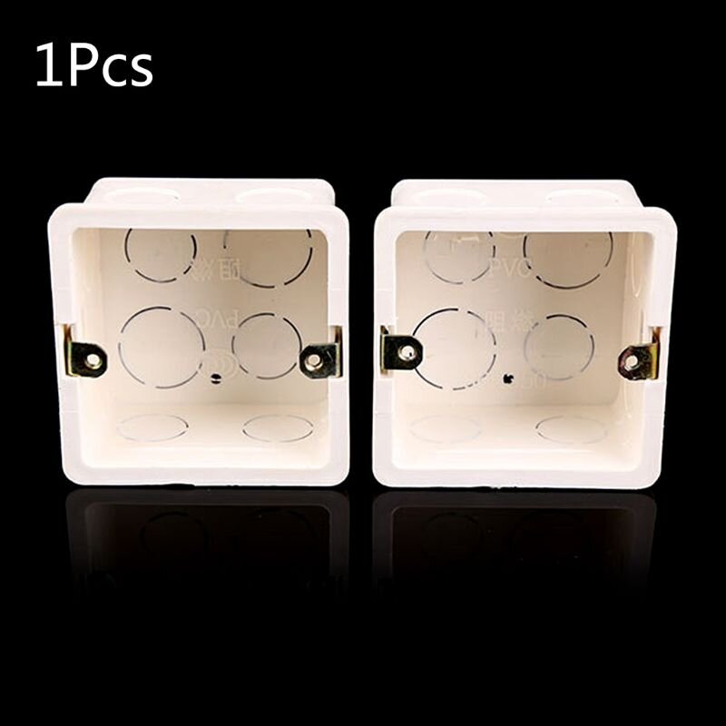 Caja de conexiones de PVC de 80x80, Cassette de montaje en pared para interruptor, Base de enchufe, interruptor inferior, envío directo