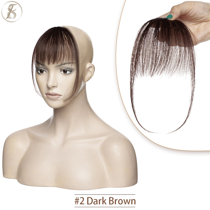 テス空気前髪人毛エクステンション自然な髪前髪3グラム薄型見えない偽かつらアクセサリークリップ女性のための