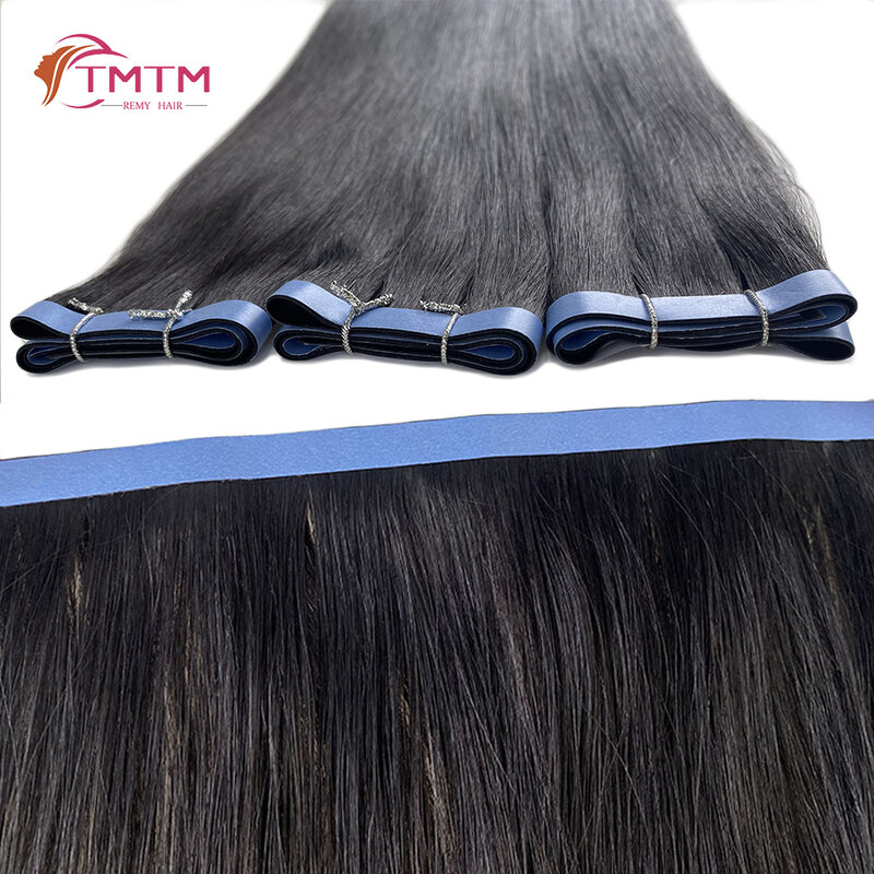 Pita Eropa dalam pita rambut manusia kain pada kain tanpa potongan mulus lebar 40cm 25g/PC 17 warna ekstensi rambut Virgin Remy asli
