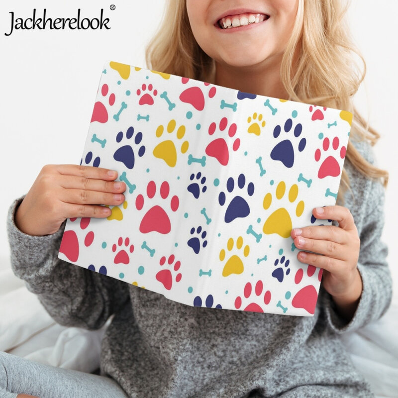Cute Animal Paw Print Pattern stampa borsa da scuola accessori studenti copertine per libri di testo amanti del libro custodia rigida per libri personalizzata