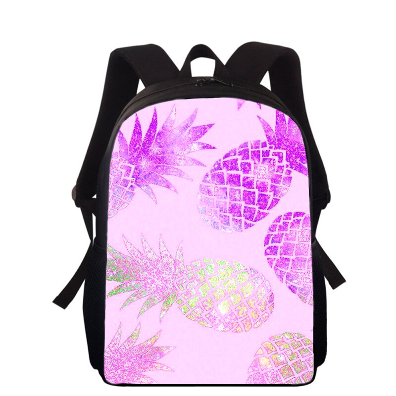 Pineapple Fruits Fresh School Bag para crianças, 16 ", 3D Print, mochila para meninos e meninas, linda bolsa de livro, estudantes