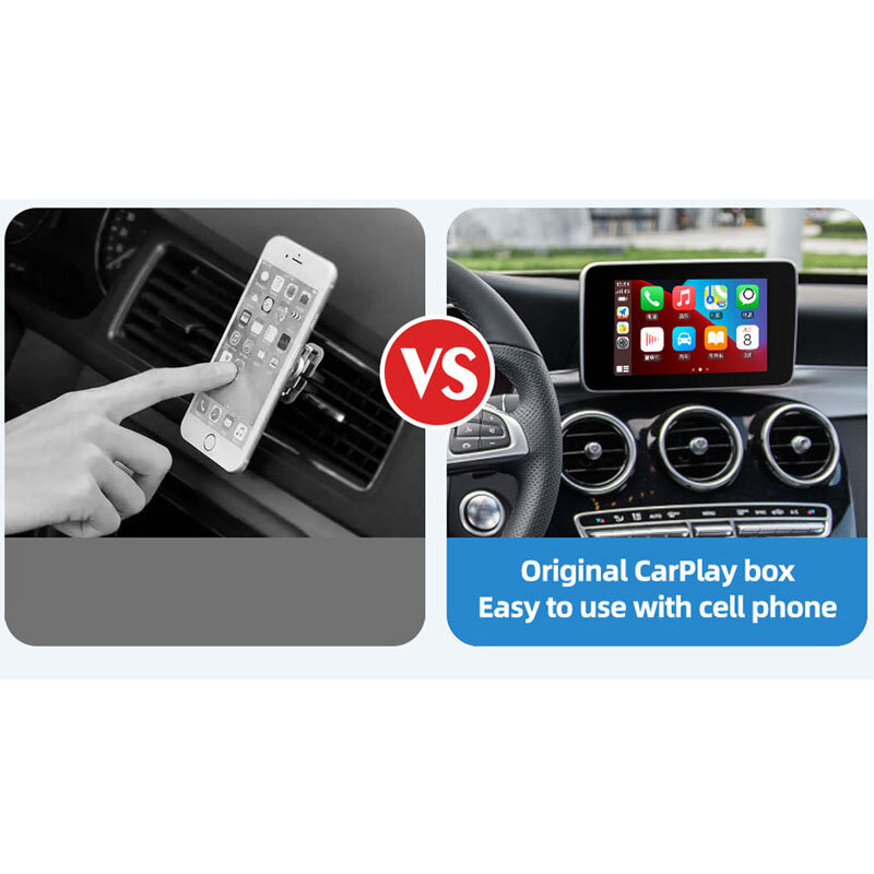 Carmitek Carplay inalámbrico a Android Auto, cuatro en uno, proyección de pantalla de espejo Original para coche, con cable a Caja de Carplay inalámbrica