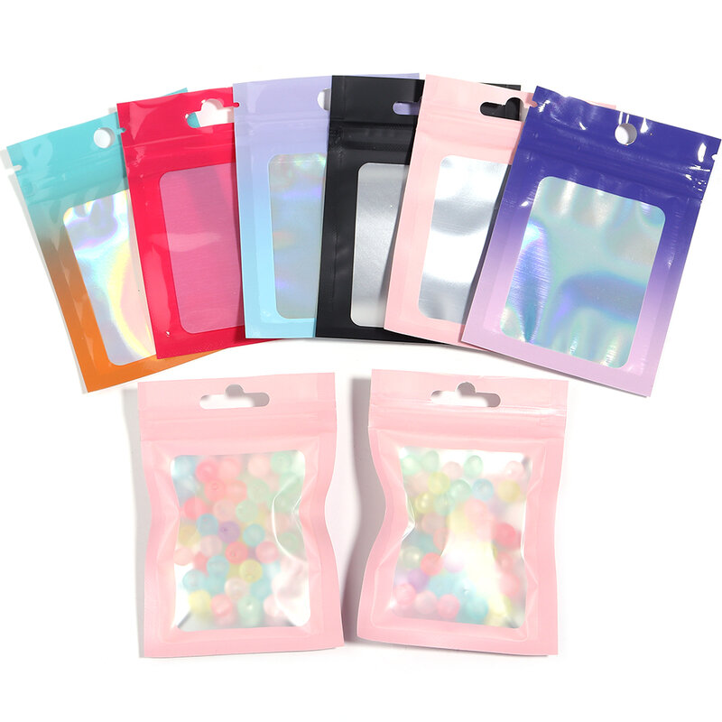 20 teile/los Mehrzweck magische Farbe Zip-Lock-Tasche selbst dichtende Tasche Schmuck kosmetische Verpackung Tasche Nagel Verpackung Taschen