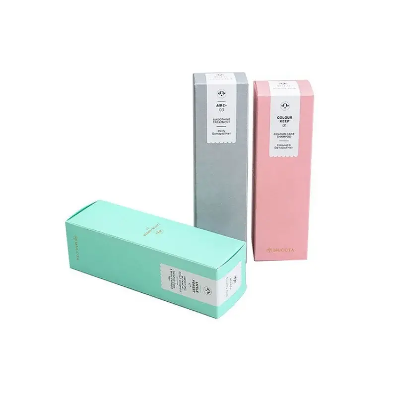 Caja de papel de lujo con estampado personalizado para cosméticos, embalaje ecológico, cajas de cartón blancas plegables