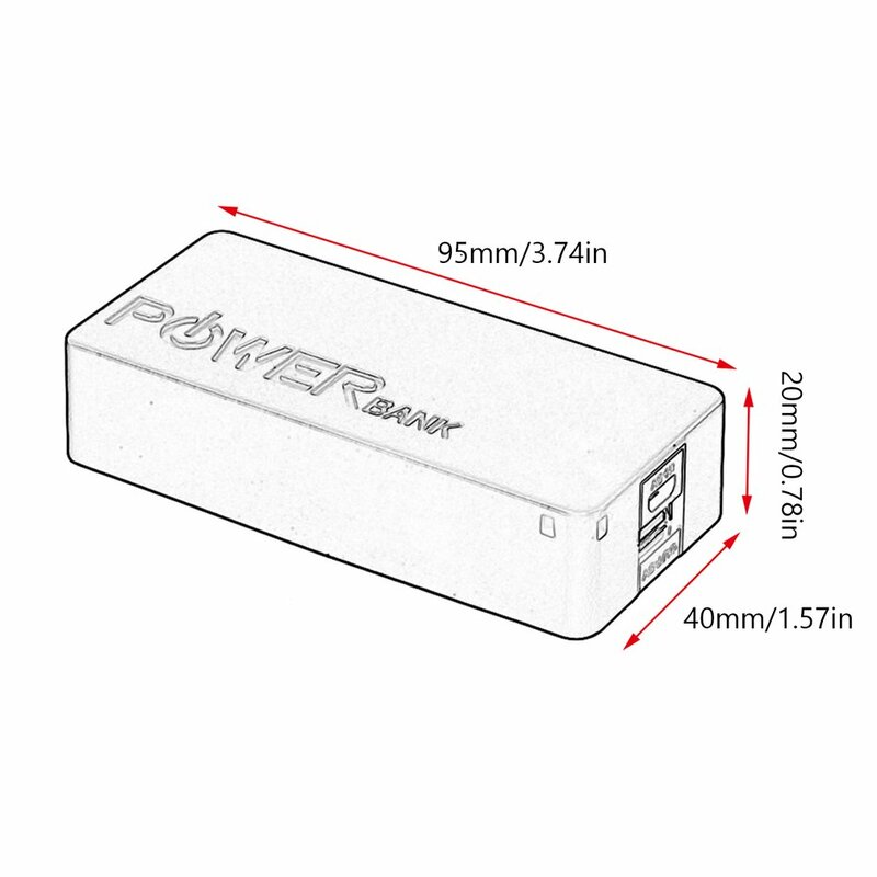 5600mAh 5V USB DIY Powerbank Case Portable External 2X18650 Battery Storage Box Power Bank Case  Box Shell For Mobile Phones