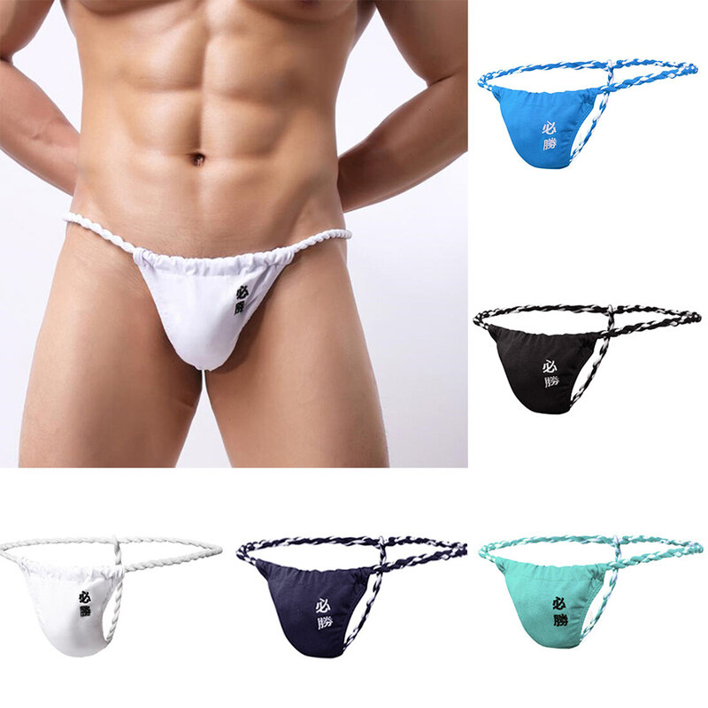 Sexy Men Thongs Twisted Rope G-string Win Seamless Soft Elasticity Lingerie Breathable Low Rise Underwear Japanese Sumo Clothing