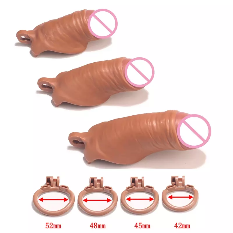 BDSM Toys Male Chastity Device Ball Lock Bondage Trainer with 4 Size Penis Rings Lightweight Cock Cages Sexy Toys for Men Gay