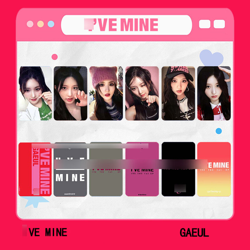 KPOP 6pcs/set IVE Album I'VE MINE SW BEATROAD LOMOcard Eleven Girl Group YUJIN LIZ Rei Leeseo Wonyoung Gaeul Postcard Photo Card
