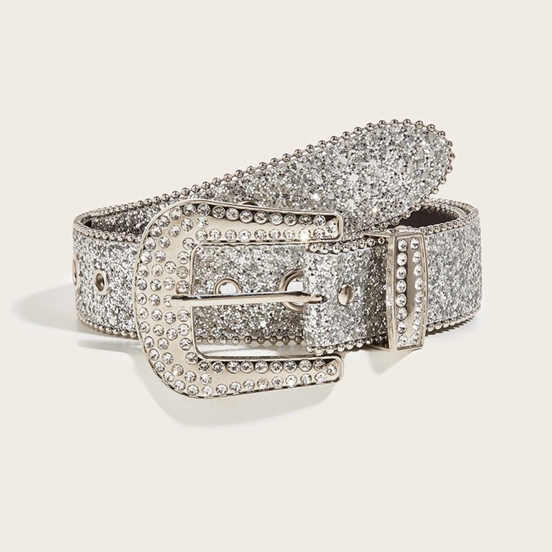 652F Cinturón brillante para mujer, cadena de cintura de lujo, cinturón dulce, cinturones de moda, diamantes de imitación de cristal
