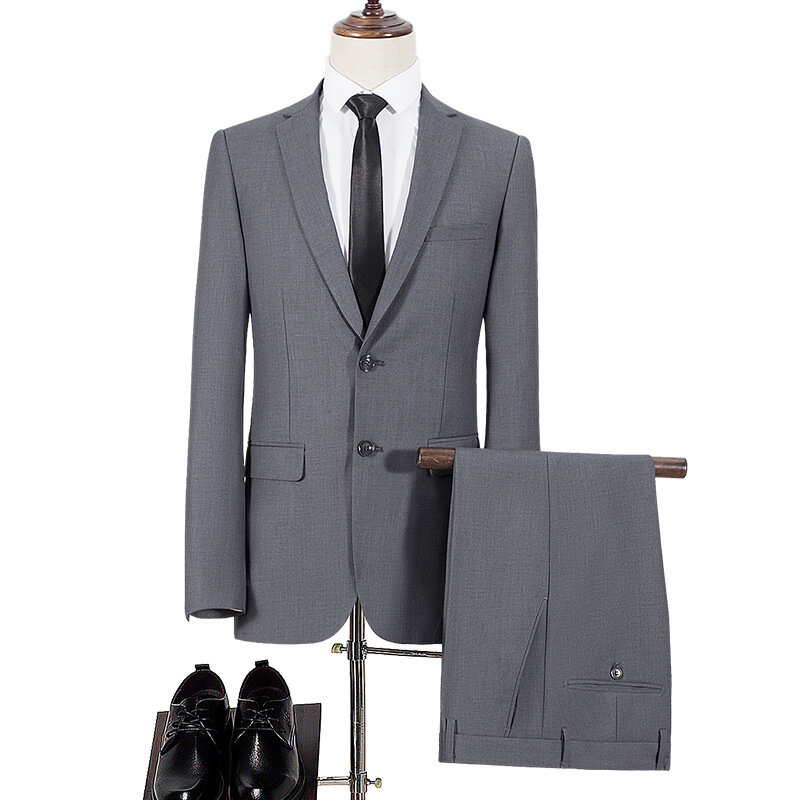 Suit set for men's spring and autumn professional business interviews, formal attire for the groom, best man, and full set of s