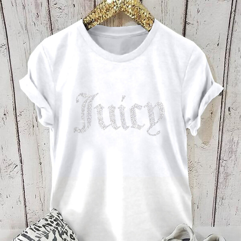 Zomer 2023 Grunge Slanke Y 2K Tops Vintage Strass Baby T-Shirt Met Print Dames Korte Mouw Gothic Harajuku Emo