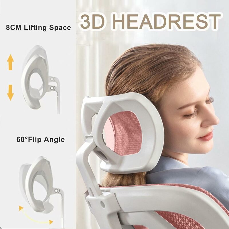 Silla de oficina ergonómica de espalda alta con soporte Lumbar, reposacabezas ajustable, reposabrazos 3D y soporte Lumbar para el hogar