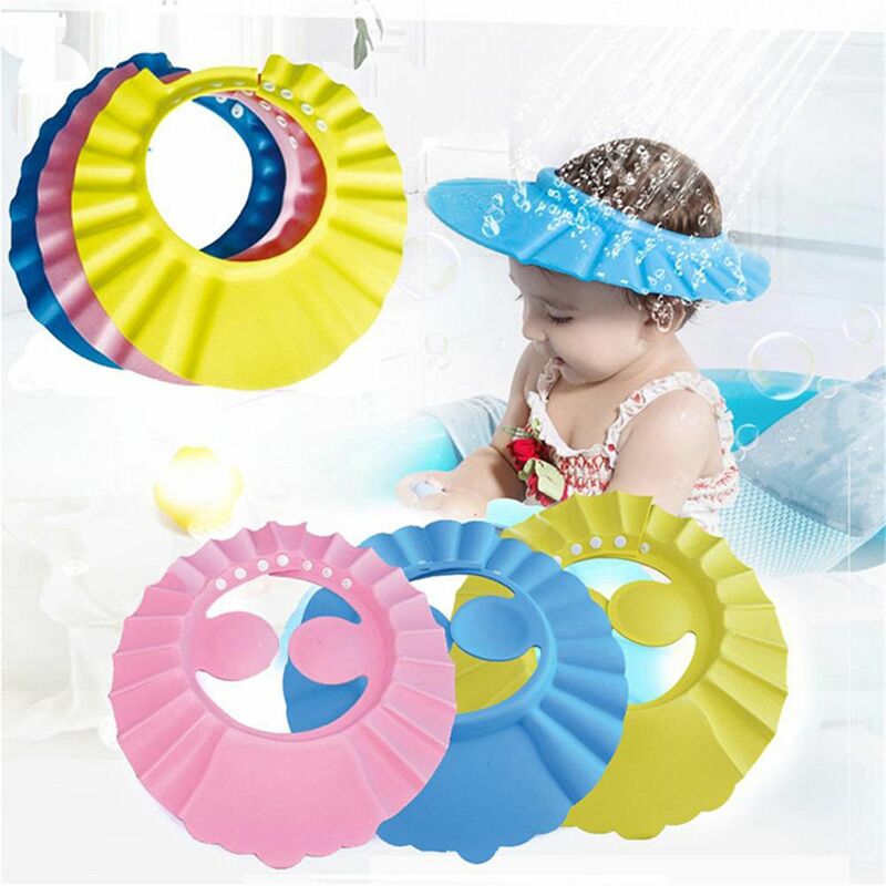 Moda impermeabile regolabile portatile protezione per le orecchie visiera da bagno Shampoo cappello Baby Shower Caps Wash Hair Shield