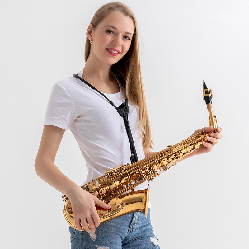 Verstelbare Saxofoon Schouderriem Nek Opknoping Riem Wind Instrument Onderdelen Zachte Alto Treble Tenor Sax Schouders Vastgebonden