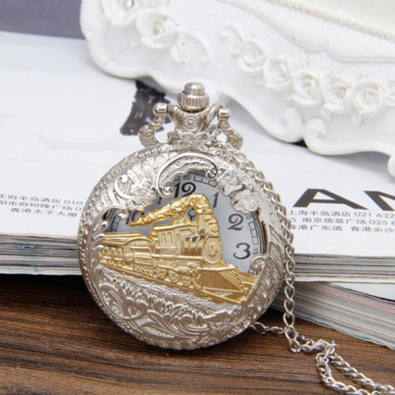 Изящные карманные часы с локомотивным ожерельем, винтажные карманные часы с локомотивным двигателем, винтажные карманные часы для клуба