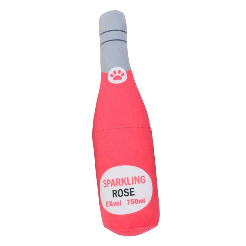 Printed Champagne Bottle Pet Toy Squeaker Interactive Accessory