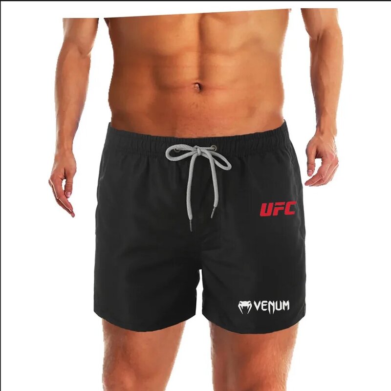 Celana pendek renang celana pantai baru musim panas 2024 pakaian renang pria celana pendek boxer UF santai cepat kering musim panas