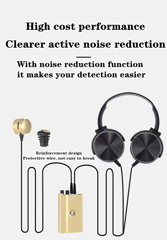 Proker f999r microfone de parede de alta resistência ouvir voz detector para o engenheiro vazamento de água vazamento de óleo audição