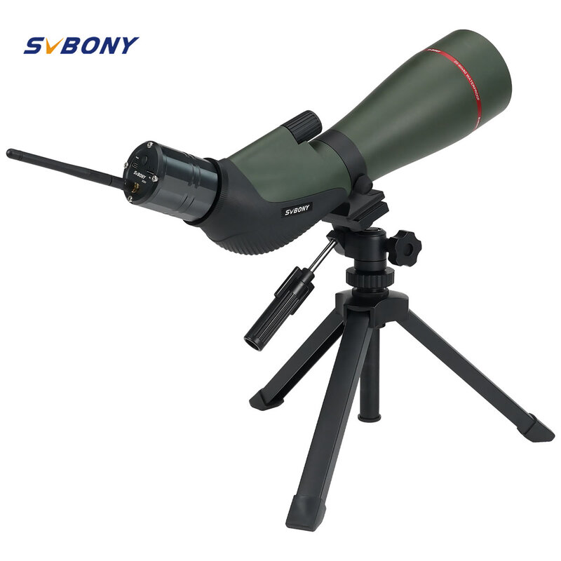 SVBONY SA412 luneta 20-60X80 HD FMC ze SC001 kamera WIFI ulepszonym regulowanym statyw teleskopowy do strzelania na średnim dystandzie