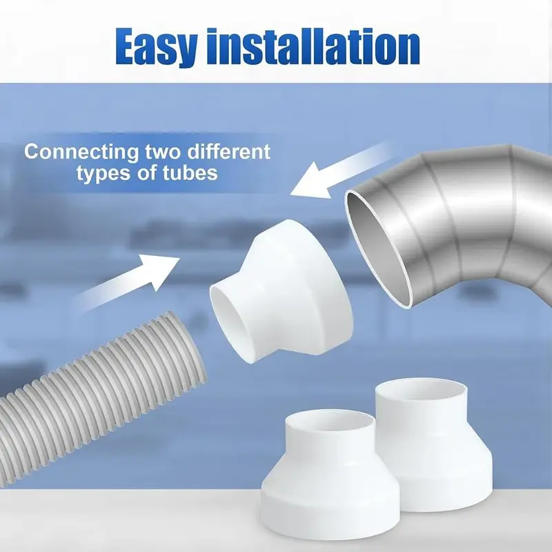 Adaptor pengurang ventilasi pipa ABS cocok untuk kipas saluran ventilasi panas dan dingin pipa pembuangan pipa asap sambungan pipa fitting