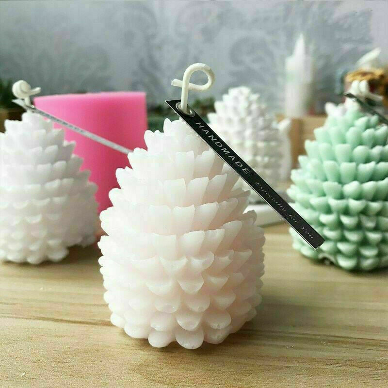 Conos de pino vela molde de silicona DIY Pino bola aromáticos fabricación de velas resina molde navideño de jabón regalos suministros de arte casa Decoración