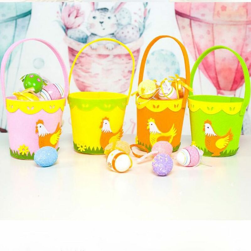 Festival Home Decoration Candy Egg bucket ornamento con manico per bambini sacchetto di caramelle per bambini sacchetto regalo Tote Bag sacchetto di uova di pasqua