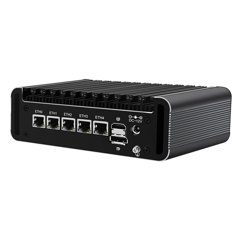 12th Gen Firewall Router Elkhart Lake Celeron J6413 J6412 5x Intel i226-V 2500Mbps Nics Fanless Mini Router PC OPNsense Proxmox