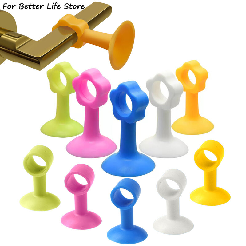 For Better Life 1Pc Silicone Suction Cup Door Handle  For Stopper Security Buffer Wall Protection Protective  Home Accessories