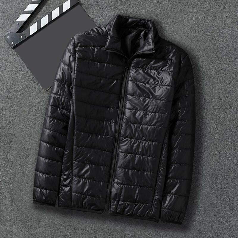 Autumn Winter Down Jacket Men's Fashion Hooded Short Ultra-thin Men Cotton Coat Solid Color Warm Cozy Padded Jacket Male Parkas