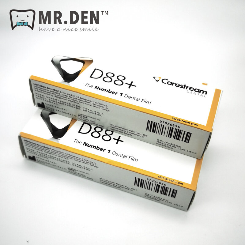 MR DEN 100 buah/kotak sistem radiasi gigi Film X Ray Kodak D88 Carestream Film Intraoral kualitas bagus untuk klinik gigi