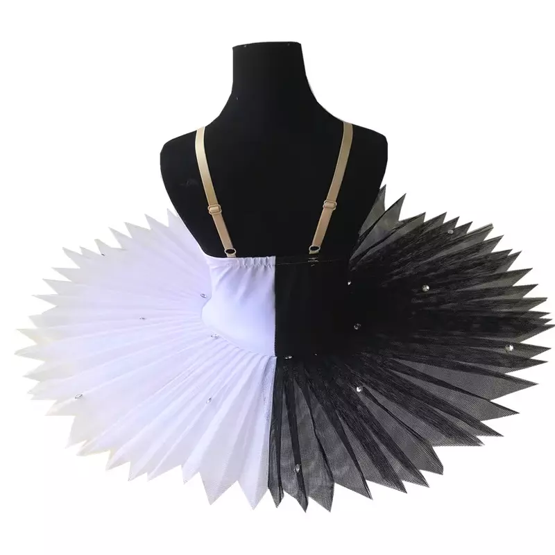 Ballet skirt costume black and white little swan dance costume children costume tutu skirt