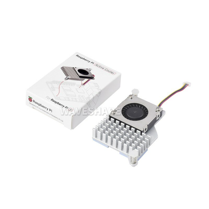 Активный охладитель Waveshare (B) для Raspberry Pi 5, активный охлаждающий вентилятор, алюминиевый радиатор, с термоподушками