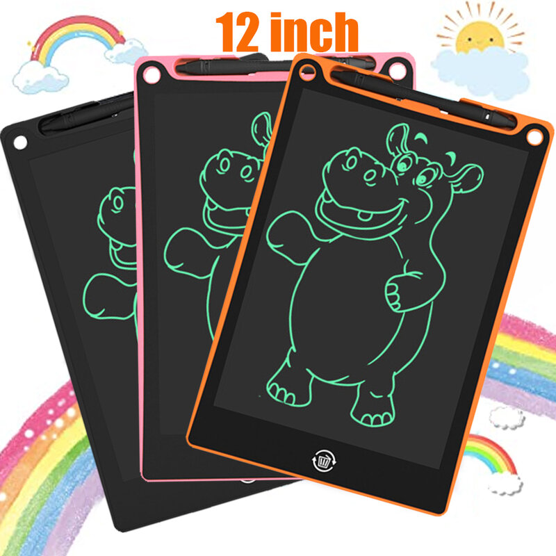 Tavoletta da scrittura LCD da 12 pollici giocattoli educativi per l'apprendimento per bambini che scrivono tavolo da disegno giocattoli per ragazze lavagna magica per bambini