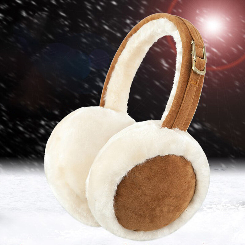 Fashion Winter Plush Warm Earmuffs For Women Foldable Outdoor Solid Color Protection Ear-Muffs Soft Faux Fur Ear Cover Earflaps
