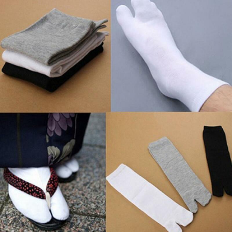 ถุงเท้าญี่ปุ่นผู้หญิง, 1คู่รองเท้าแตะกิโมโนญี่ปุ่นรองเท้าแตะ flip-flop นินจา Tabi แยกนิ้วถุงเท้าสองนิ้วระบายอากาศ