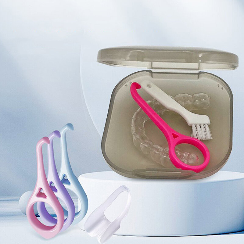 Caja de almacenamiento Invisible para aparatos de ortodoncia, caja de retenedor Dental, transparente