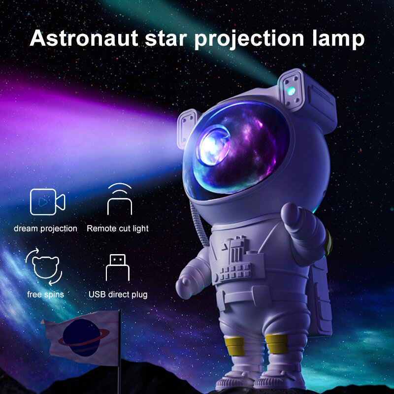 Astronaut Projector Galaxy Novelty Night Light Aurora Borealis Lamp Room Decor  Sky Astronaut Led Neon Light Bedroom Kids Gift