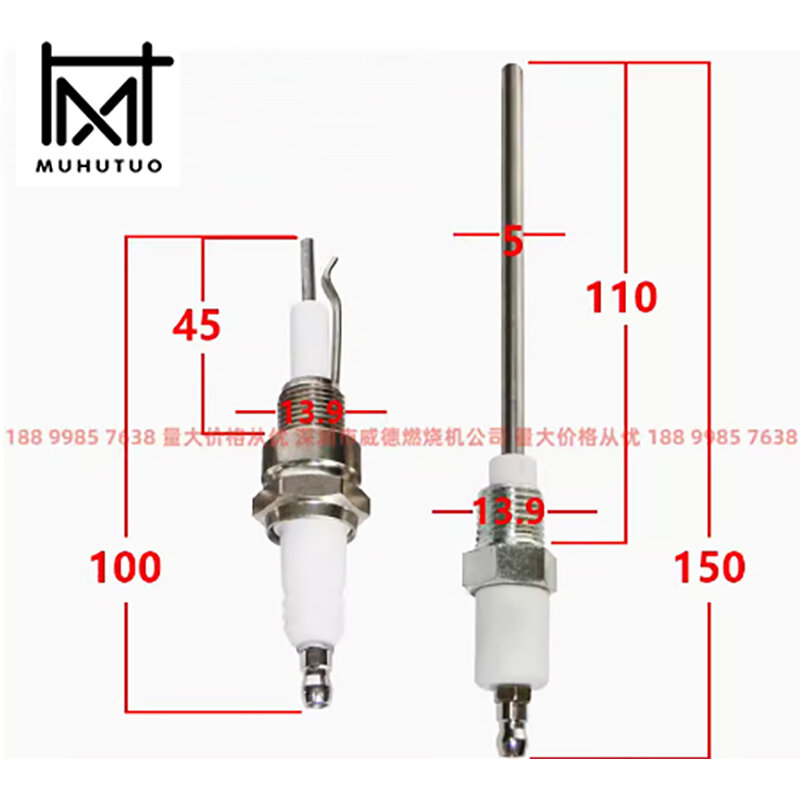 Combustion engine accessories, boiler head threaded ignition needle, electrode, ion rod