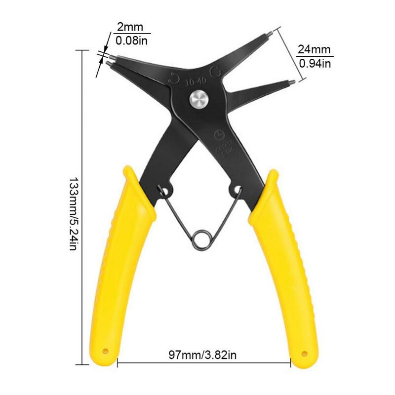 2 In 1 High Carbon Steel Dual Purpose Pliers Internal and External Multifunctional Circlip Plier with Packaging