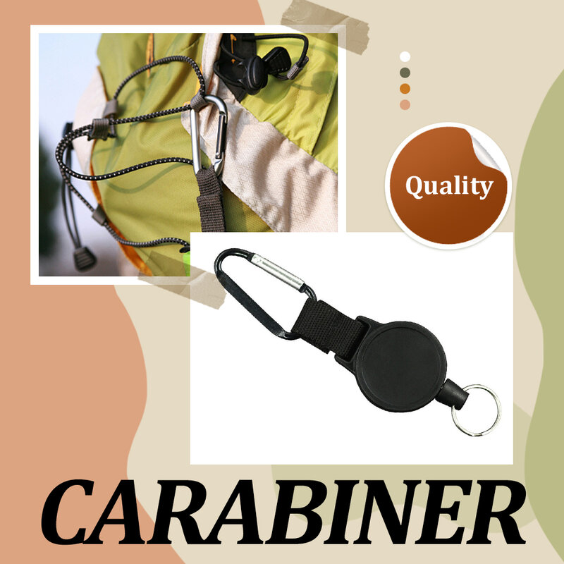 ABS Durable Retractable Keychain With Telescopic Rope And Non-shedding Hooks Badges And Key Rings