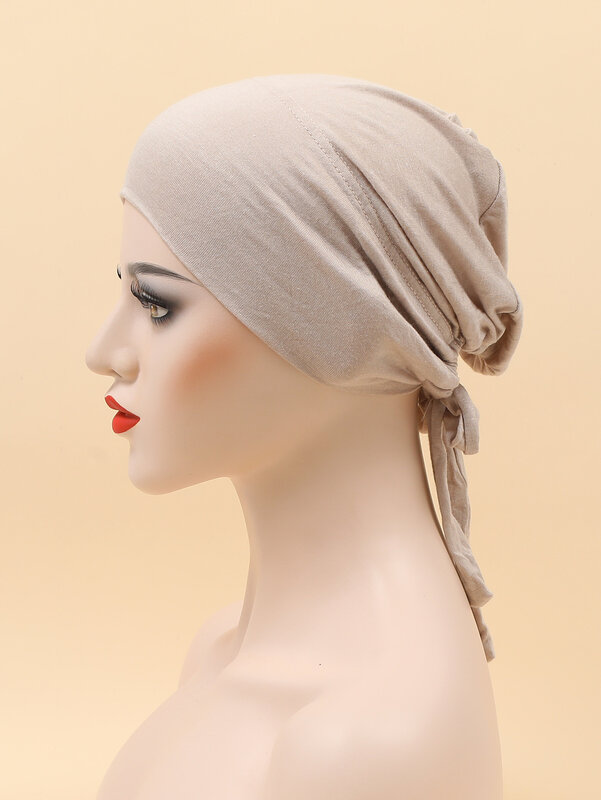 2022 cotone elasticizzato sotto la sciarpa cofano Hijab interno musulmano tinta unita sotto il cappuccio Hijab Islam foulard avvolgimenti per la testa delle donne